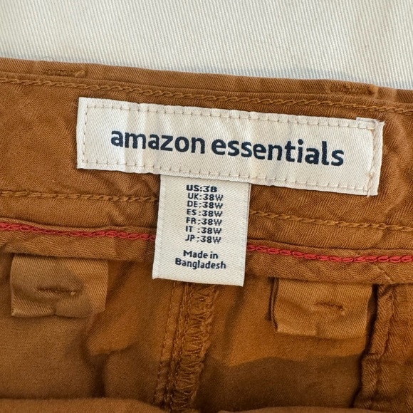 Amazon Essentials Mens 5" Inseam FLat Front Stretch Chino Short Pockets 38 - Picture 5 of 10